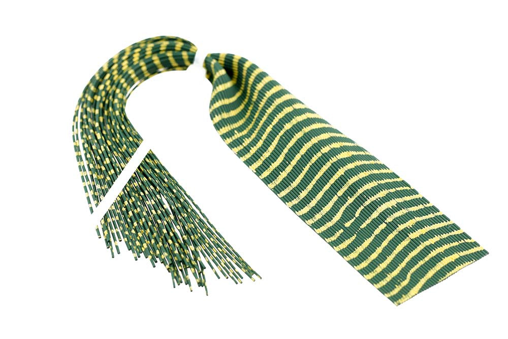 Barred Round Rubber Legs - Green/Gold
