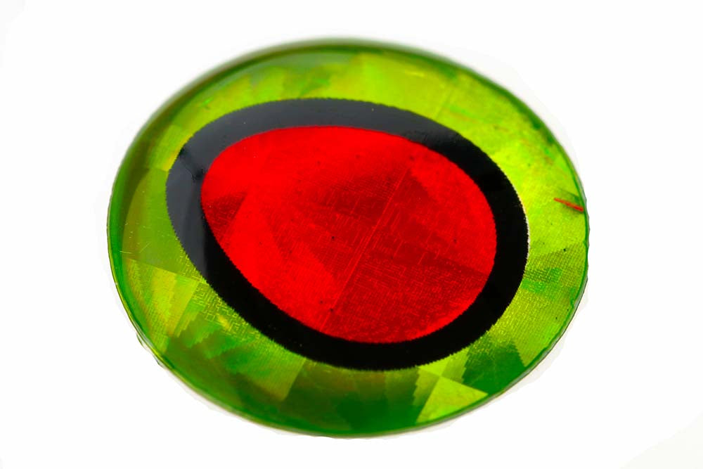 3D Epoxy Eyes - Chartreuse/Red pupil