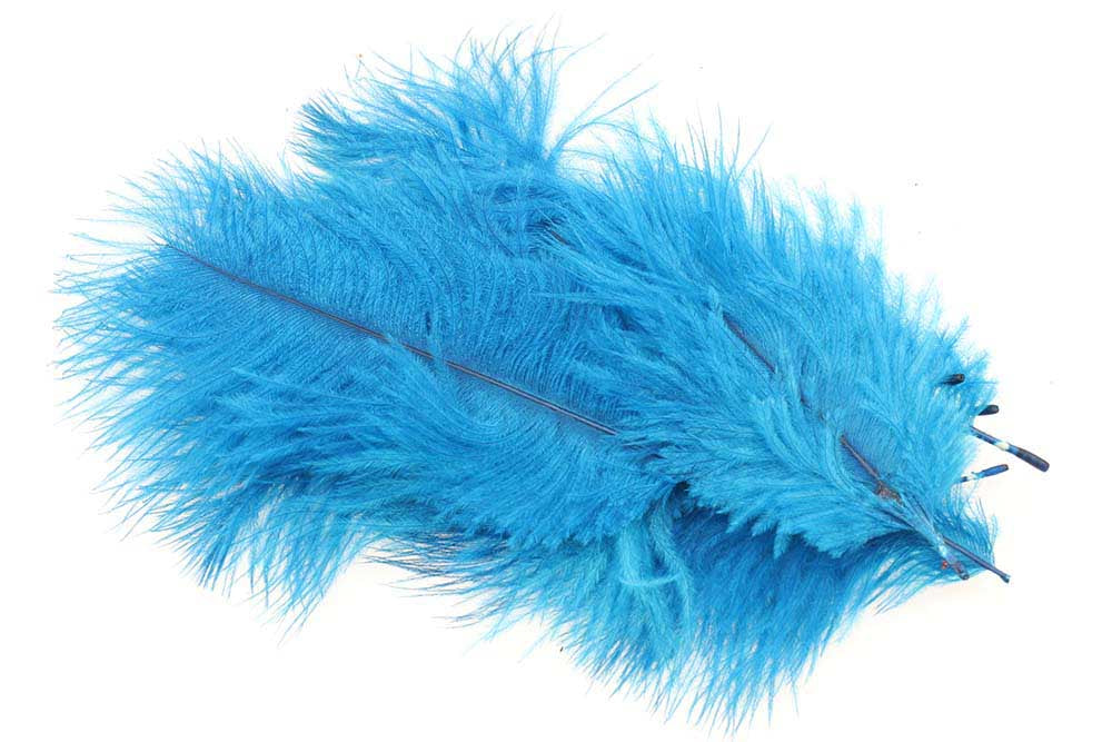 Micro Ostrich Spey Plumes Kingfisher Blue