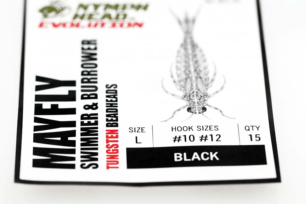 Nymph Head Evolution Mayfly Swimmer - Black