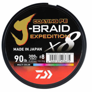You added <b><u>Daiwa J-BRAID EXPEDITION x8 Braid line</u></b> to basket.