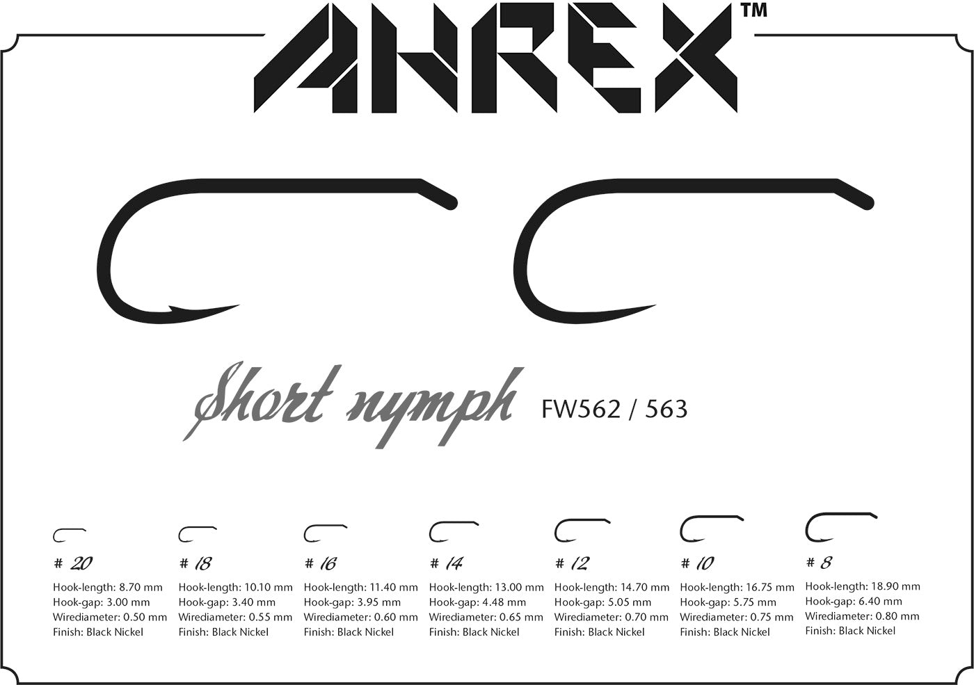 Ahrex FW563 - Short Nymph Barbless