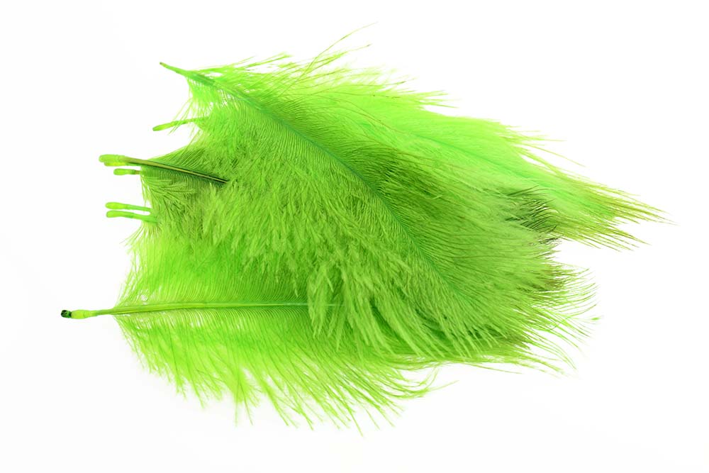 Micro Ostrich Spey Plumes - Chartreuse