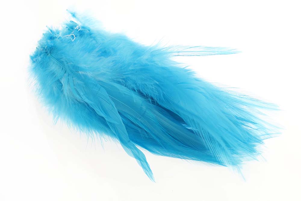 Strung Rooster Saddle Long - Silver Doctor Blue