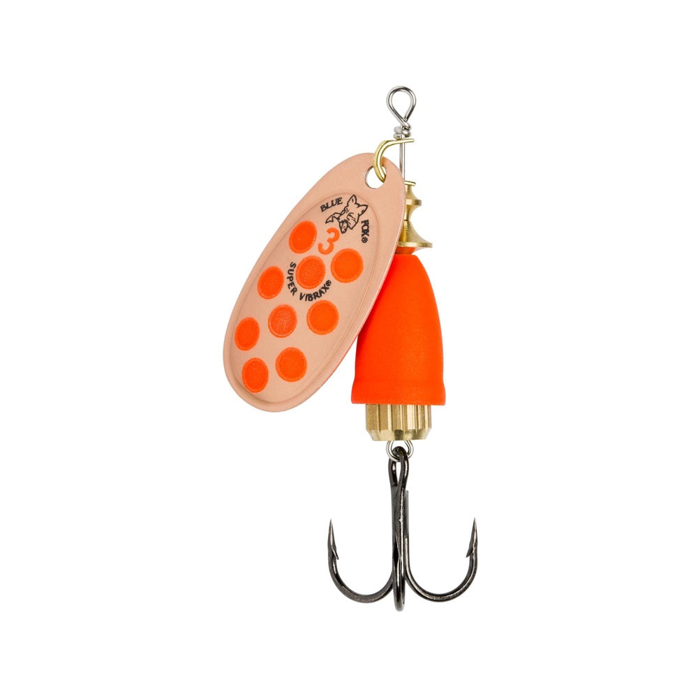 Vibrax spinner UV kobber røde prikker