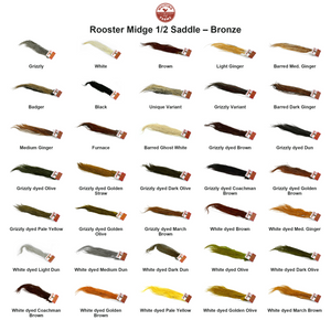 Du tilføjede <b><u>Whiting Rooster Midge 1/2 Saddle – Bronze</u></b> til kurven.