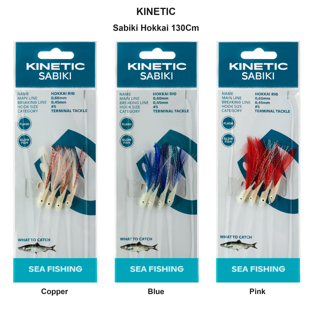 Farveoversigt – Kinetic Sabiki Hokkai 130Cm