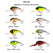 Farveoversigt – Megabite Dr Crankbait 19G Floating