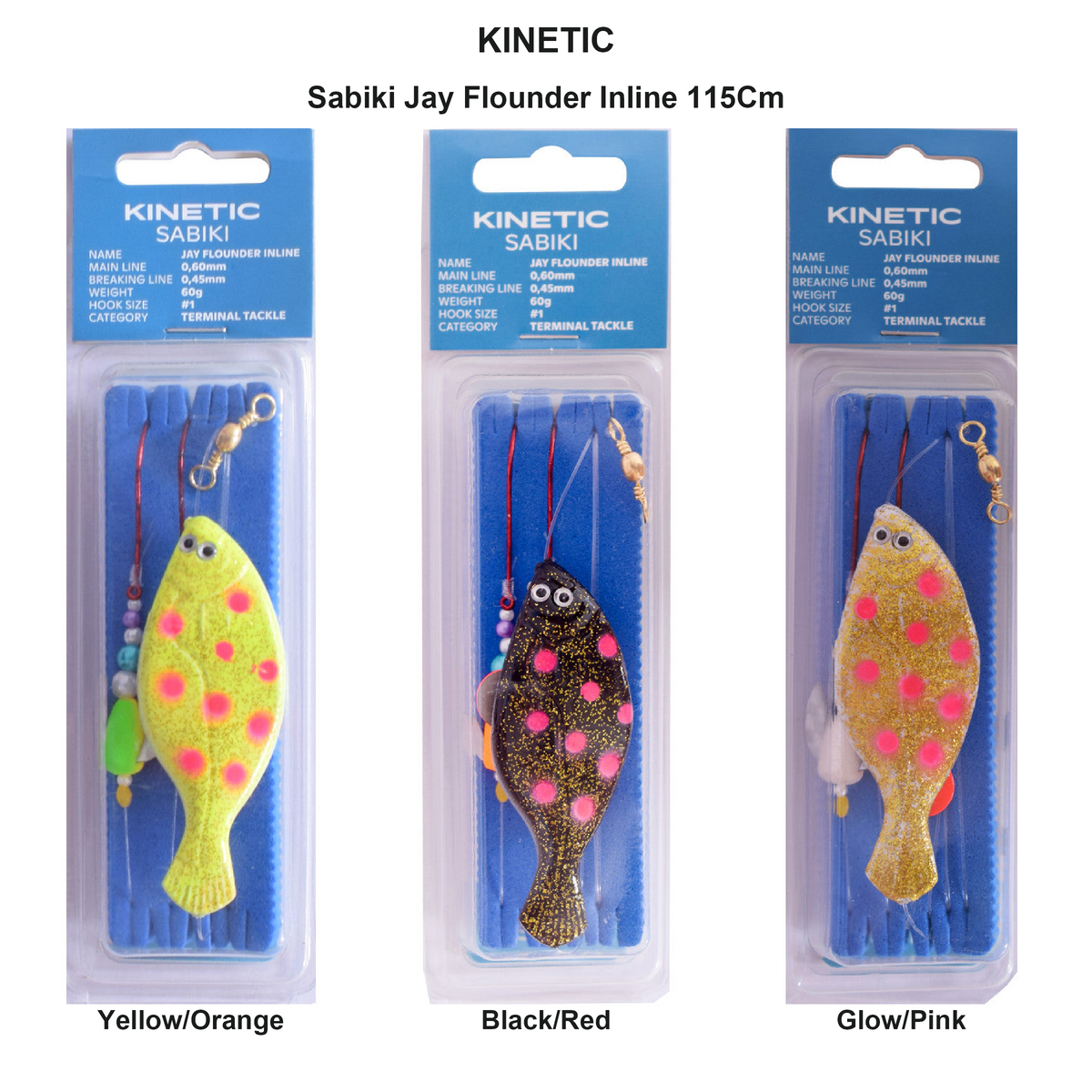 Farveoversigt – Kinetic Sabiki Jay Flounder Inline 115Cm
