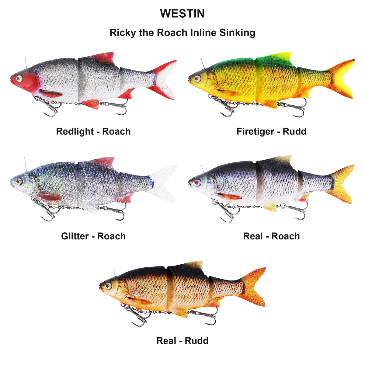 Farveoversigt – Ricky the Roach Inline Sinking
