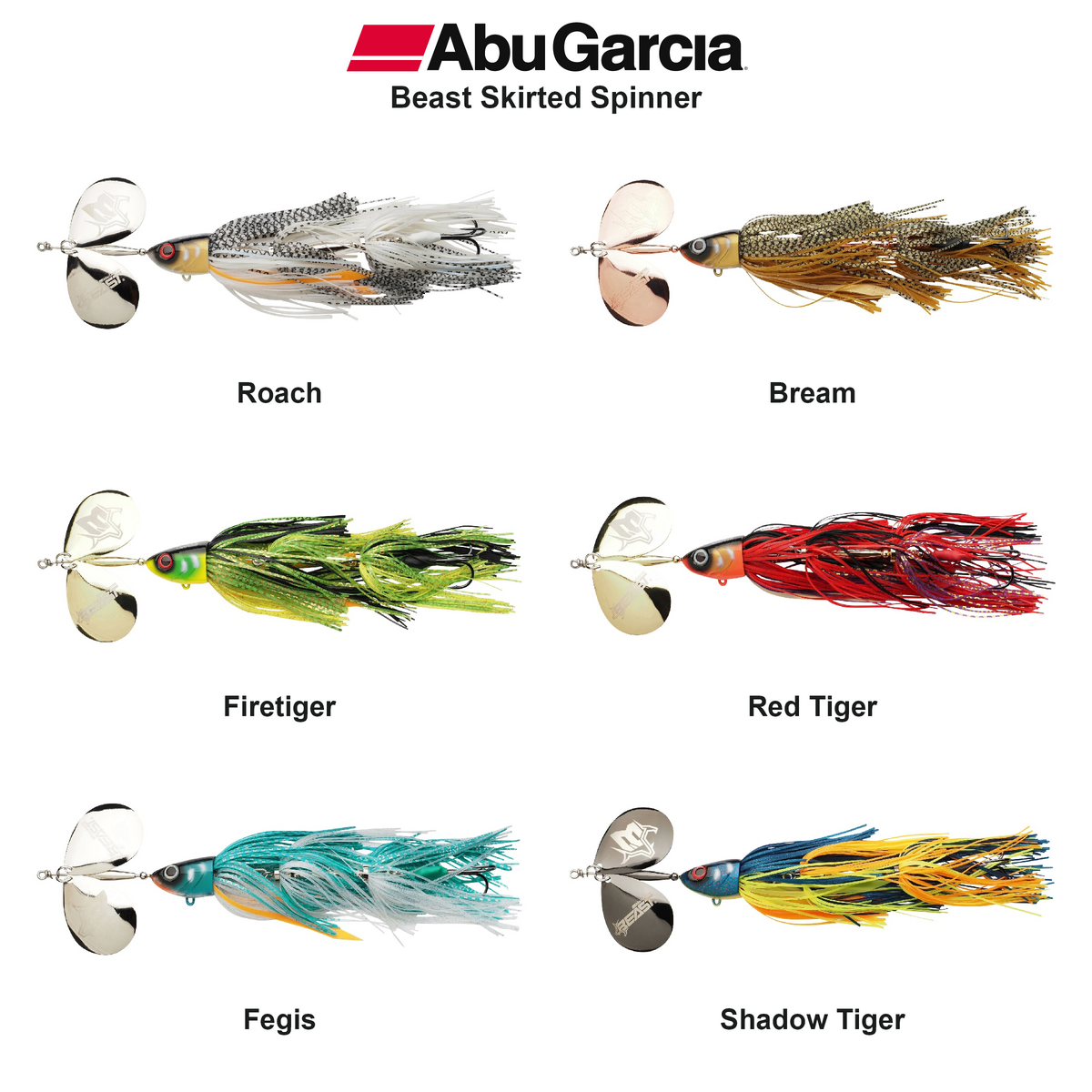 Farveoversigt – Abu Garcia Beast Skirted Spinner