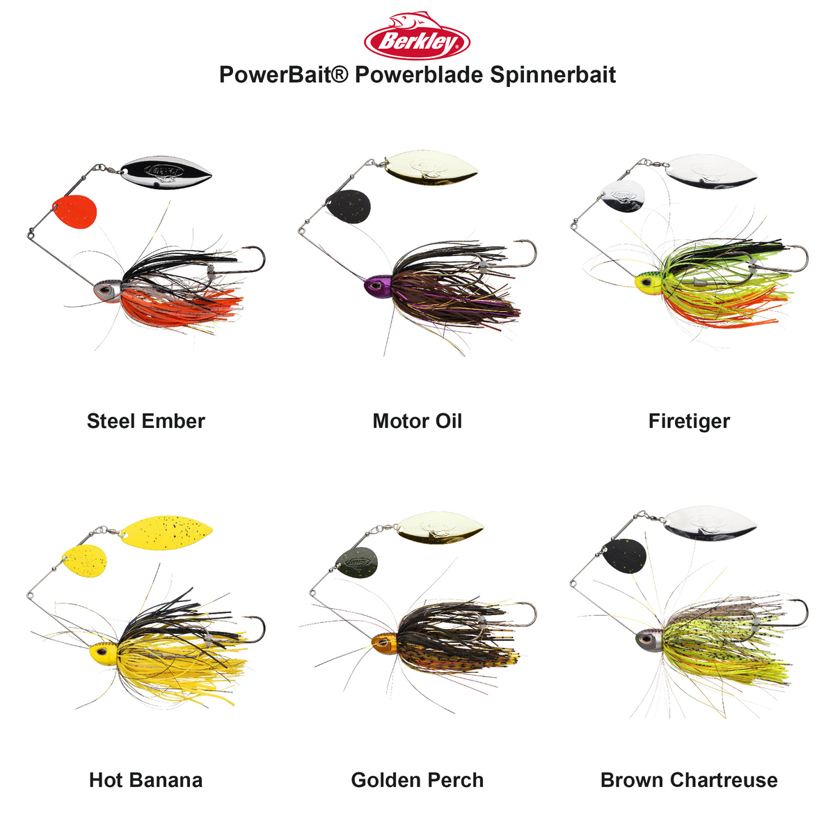 Farveoversigt – Berkley PowerBait® Powerblade Spinnerbait