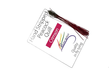 Du tilføjede <b><u>Hand Stripped Peacock Quill - Crimson</u></b> til kurven.