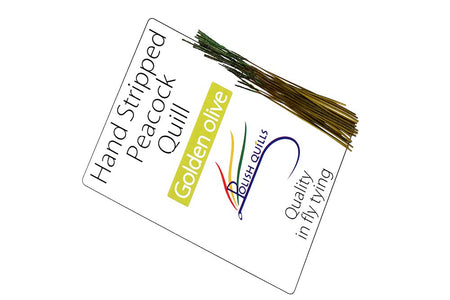 You added <b><u>Hand Stripped Peacock Quill - Golden Olive</u></b> to basket.