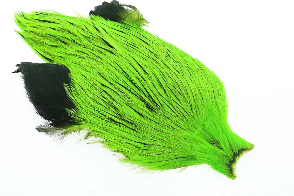 Whiting Freshwater Streamer Cape - Silver Badger Fl. Green Chartreuse
