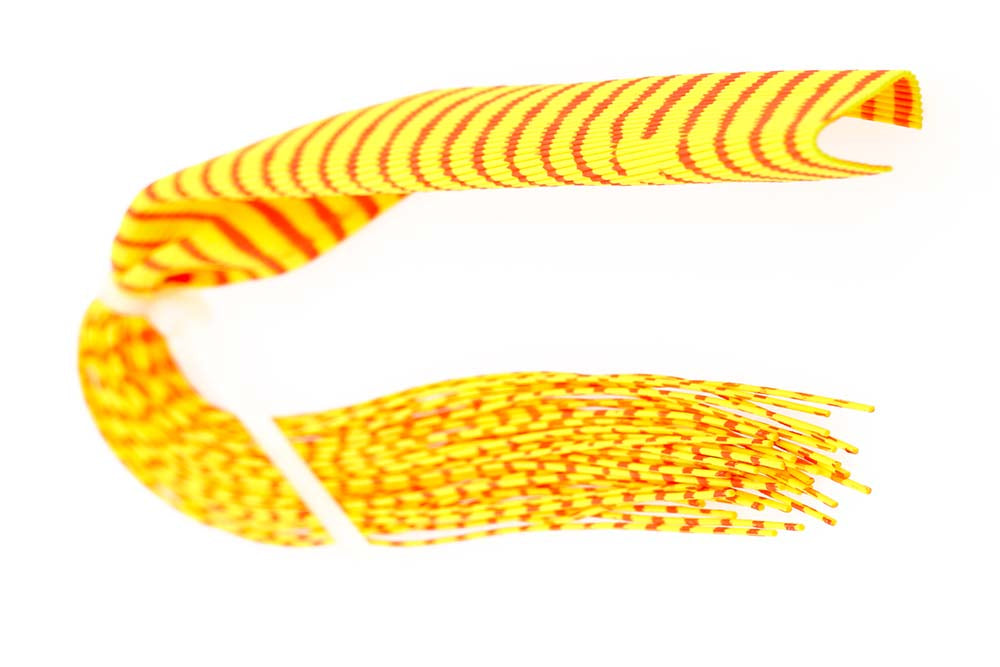 Barred Round Rubber Legs - Yellow/Red