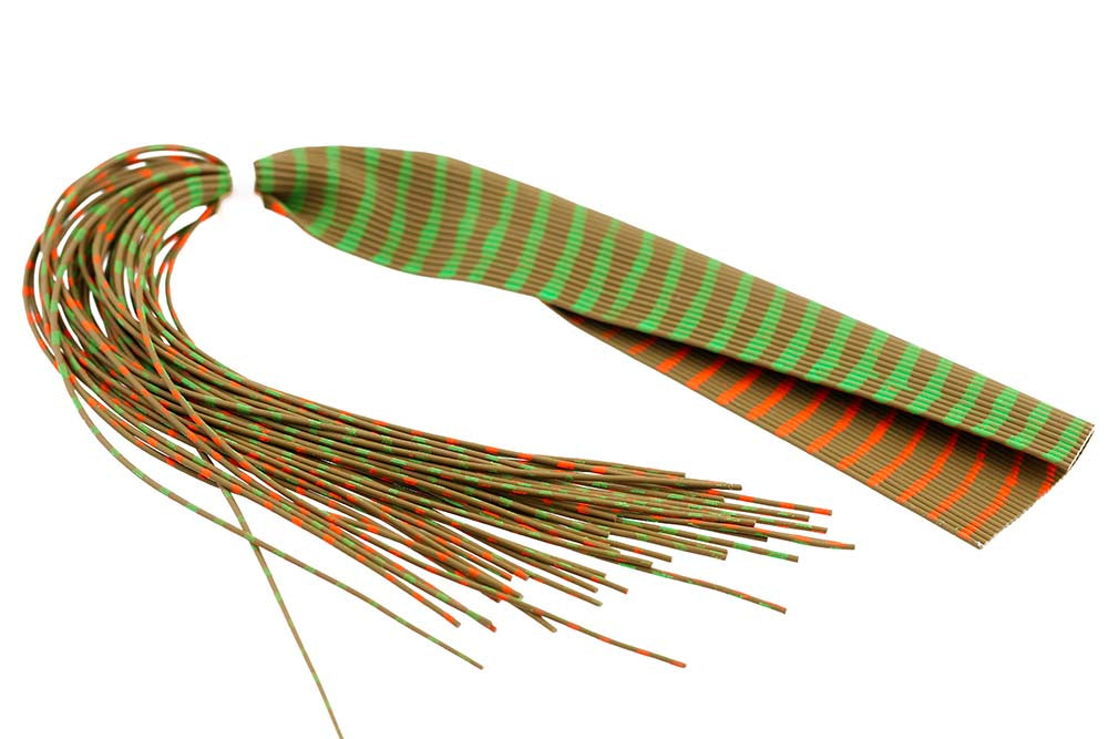 Barred Round Rubber Legs - Brown/Green/Orange