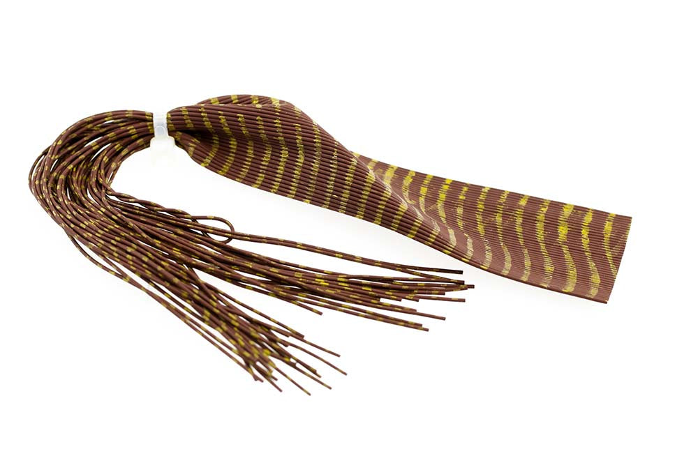 Barred Round Rubber Legs - Brown/Gold