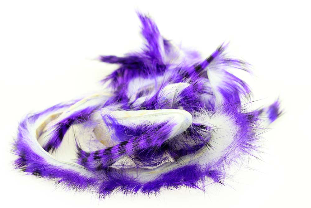 Tiger Barred Magnum Rabbit Strips - Purple/ Black over White