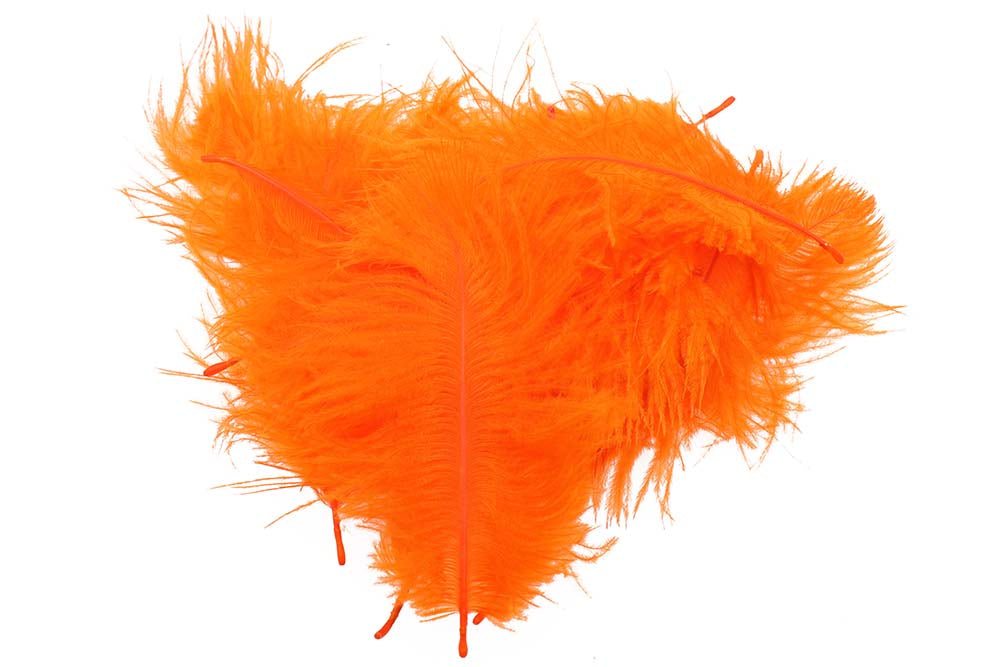 Micro Ostrich Spey Plumes - Orange