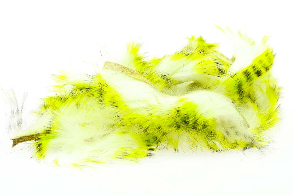 Tiger Barred Rabbit Strips - Black Barred Chartreuse/ White