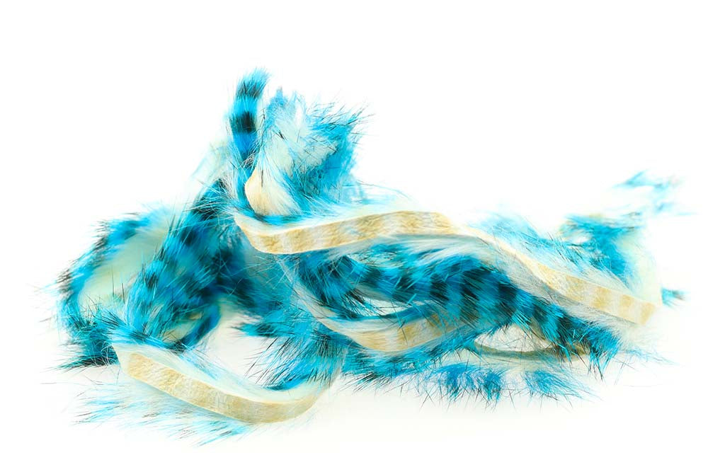 Tiger Barred Rabbit Strips - Blue/ Black over White 