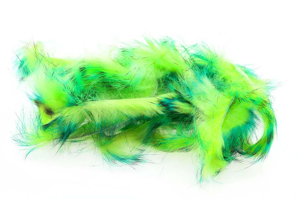 Micro Pulsator Rabbit Strips - Black Barred Mahi Green/Chartreuse