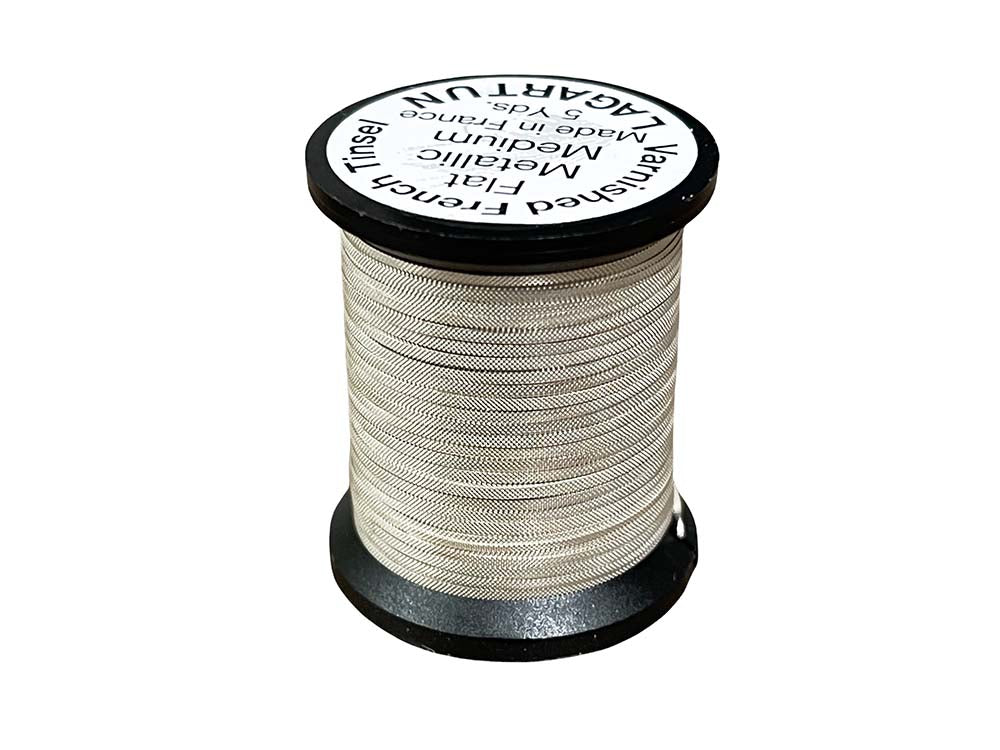 Lagartun Metal Flat Embossed Tinsel Satin - Silver